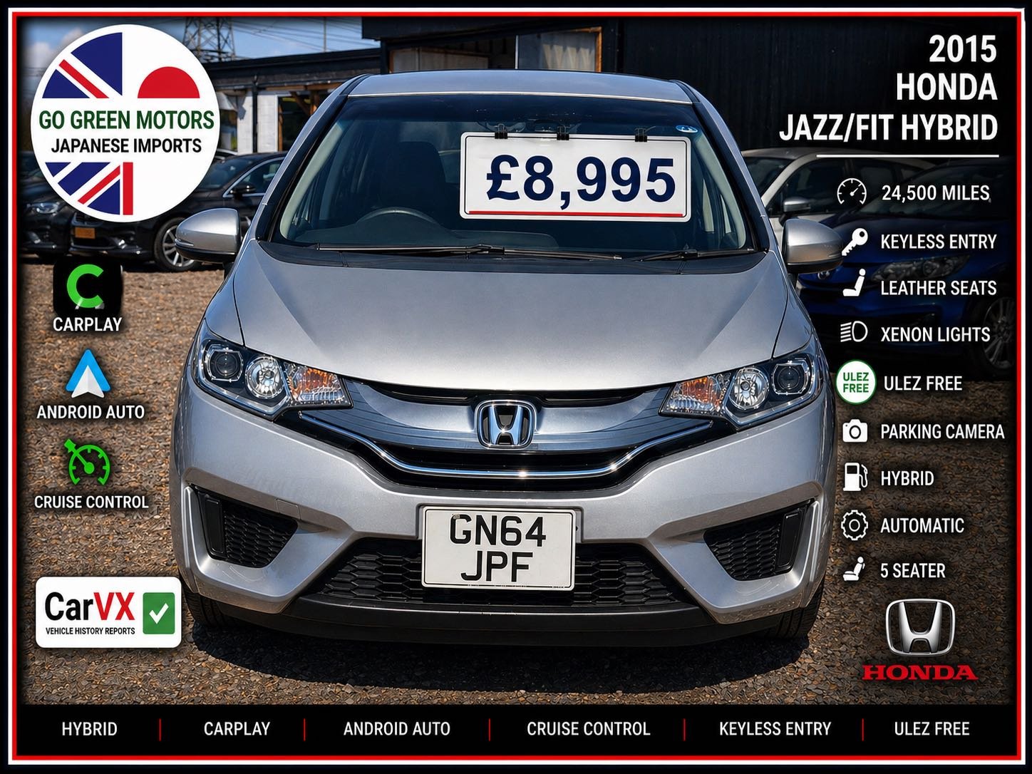 2014-honda-jazz-fit-hybrid-automatic-5-doors-apply-carplay-24500-warranted-mileage-keyless