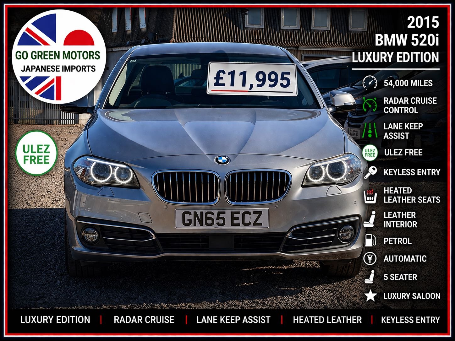 2015-bmw-5-series-520i-radar-cruise-control-leather-xenon-reverse-cam-keyless-ulez-free